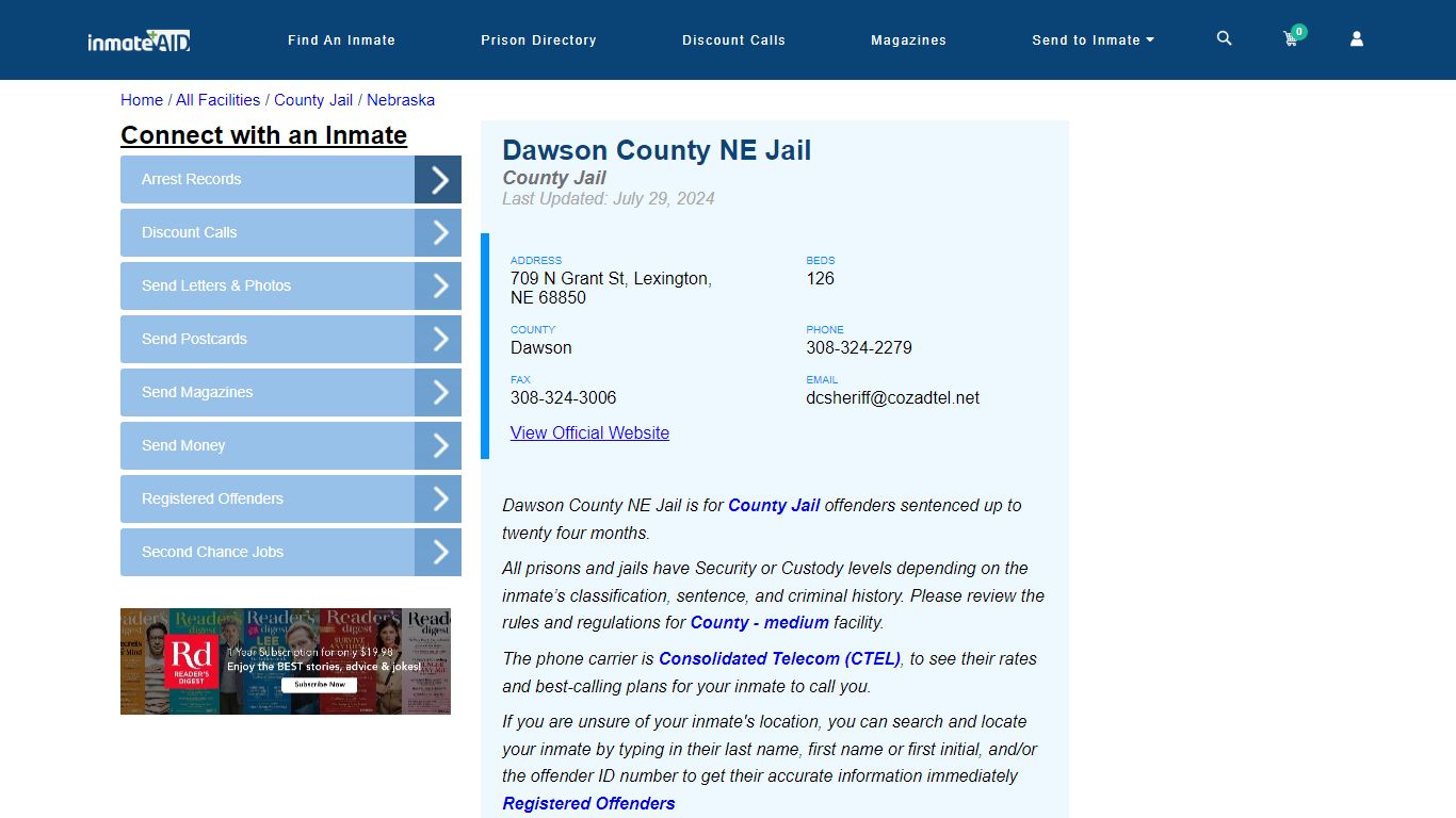 Dawson County NE Jail - Inmate Locator